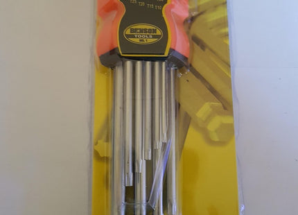 Benson - Torx Sleutelset - 9 - delig - T10 tot T50 - Geschikt voor Torx met en zonder Pinnetje - MBDeals.nl