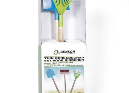 Benson tuin gereedschap voor kinderen 3-delig met schep, bladhark en bezem - foto 3