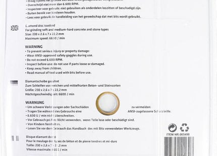 Benson universele diamantschijf getand 230 mm voor beton en steen - MBDeals.nl