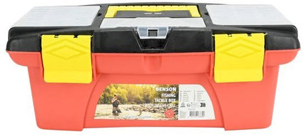 Benson viskoffer met uitneembare inzet en 5 vakken, rood-zwart, zonder inhoud - MBDeals.nl