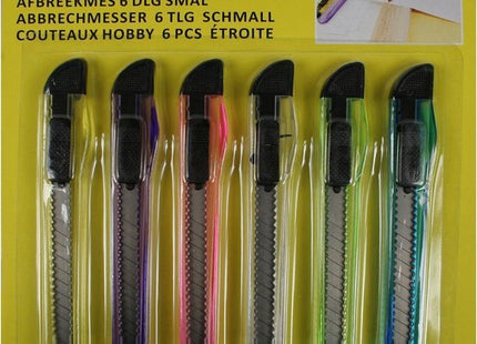 Benson - Werkmes - Afbreekmes - 9 mm - Multicolor - 6 stuks - MBDeals.nl