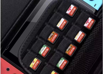 Beschermhoes geschikt voor Nintendo Switch hardcase zwart met vak voor 10 spellen - MBDeals.nl