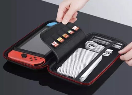 Beschermhoes geschikt voor Nintendo Switch hardcase zwart met vak voor 10 spellen - MBDeals.nl