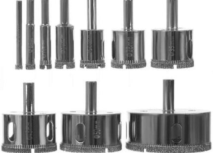 Bigstren - Diamantboorset - 10 Stuks - Voor Professionals - Maten van Ø 6, 8, 10, 16, 20, 28, 35, 45, 50 en 68 mm - MBDeals.nl