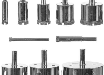 Bigstren - Diamantboorset - 10 Stuks - Voor Professionals - Maten van Ø 6, 8, 10, 16, 20, 28, 35, 45, 50 en 68 mm - MBDeals.nl