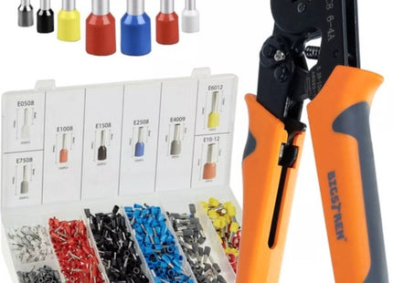 Bigstren - Krimptang en Set - 1200 Delig - 0.25 tot 10 Mm Werkbereik - Inclusief Doorzichtige Organizer - MBDeals.nl