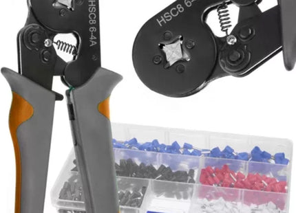 Bigstren Krimptang Set - 500 Diverse Kabelschoenen - Krimpbereik 0,25 tot 10 Mm² - Staal - Comfortabele Handgreep - MBDeals.nl