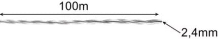 Bigstren maaidraad 2,4 mm x 100 m gedraaid en metaalversterkt voor bosmaaier - MBDeals.nl