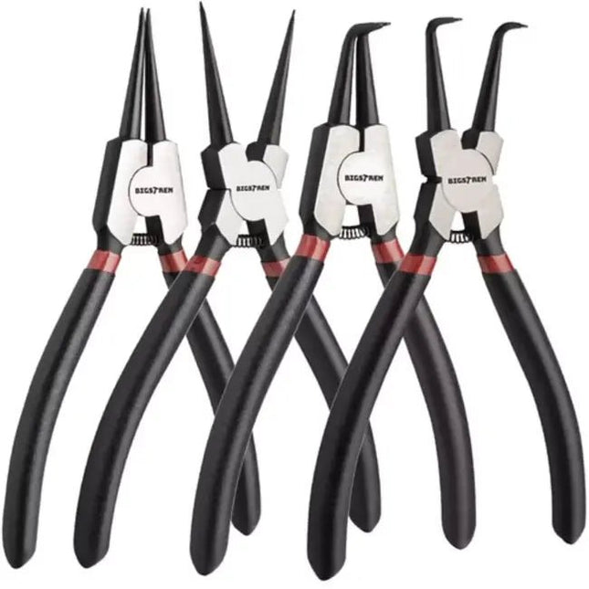 Bigstren - Seegerringtangenset - 4 - Delige Set - 2 Rechte en 2 Gebogen Tangen - Antislip Handgrepen - MBDeals.nl