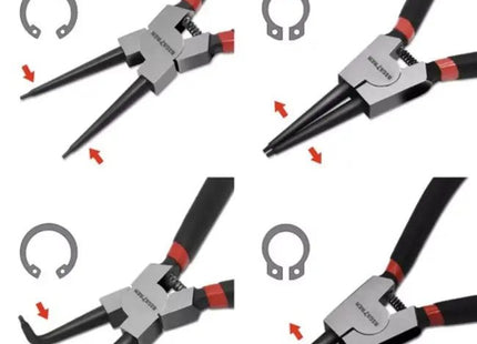 Bigstren - Seegerringtangenset - 4 - Delige Set - 2 Rechte en 2 Gebogen Tangen - Antislip Handgrepen - MBDeals.nl