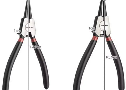 Bigstren - Seegerringtangenset - 4 - Delige Set - 2 Rechte en 2 Gebogen Tangen - Antislip Handgrepen - MBDeals.nl