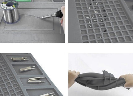 Bigstren - Soldeermat - 30 X 45 Cm - Siliconen Materiaal - 4 Magnetische Vakjes - MBDeals.nl