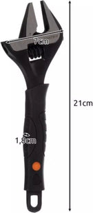 Bigstren verstelbare moersleutel 0-35 mm van carbonstaal met rubberen handgreep - MBDeals.nl