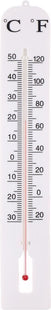 Buiten thermometer wit 39 cm - Kunststof tuinthermometers - Tuin artikelen - MBDeals.nl