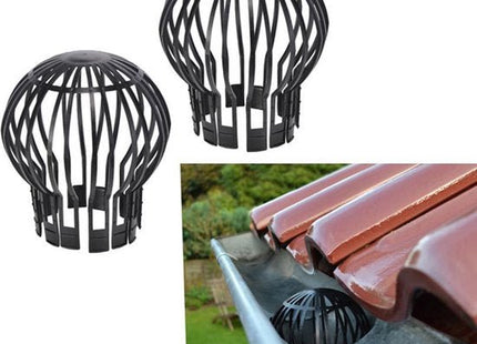 Dakgoot bladbeschermer voor de regenpijp, 13,2 x 13,2 cm, 2 stuks, zwart - MBDeals.nl