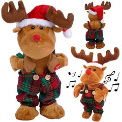 Dansend rendier dat een kerstliedje zingt, kerstdecoratie 32 cm - MBDeals.nl