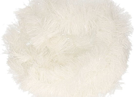 Decoris - Guirlande Lametta – Glanzend Wit – 7,5 cm x 270 cm – Kunststof - MBDeals.nl