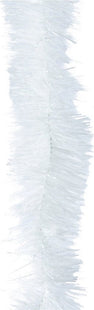 Decoris - Guirlande Lametta – Glanzend Wit – 7,5 cm x 270 cm – Kunststof - MBDeals.nl