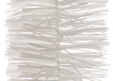 Decoris - Guirlande Lametta – Glanzend Wit – 7,5 cm x 270 cm – Kunststof - MBDeals.nl