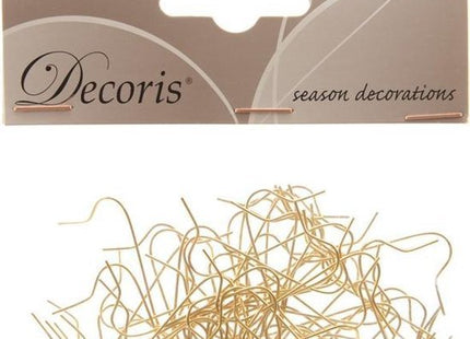 Decoris - Kerstbalhaakjes - 50 stuks - Goud - Metaal - 3,5 cm x 3 cm - MBDeals.nl