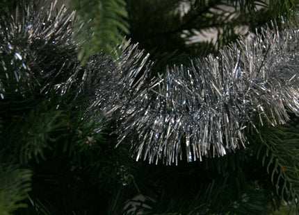Decoris - Kerstslinger - Glanzende Folie - Eenvoudig te Draperen - Licht van Gewicht - Zilver - MBDeals.nl