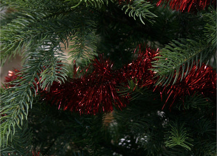 Decoris - Kerstslinger - Glanzende Folie - Licht van Gewicht - Eenvoudig te Draperen - Rood - MBDeals.nl