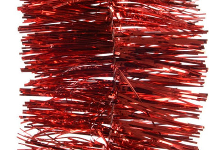 Decoris - Kerstslinger - Glanzende Folie - Licht van Gewicht - Eenvoudig te Draperen - Rood - MBDeals.nl