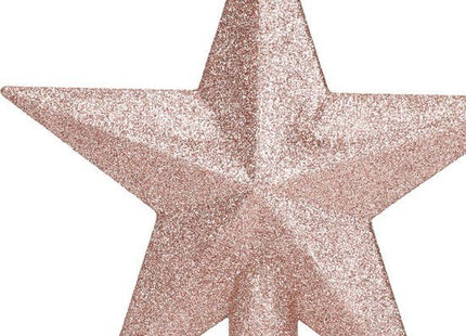 Decoris kerstboompiek in stervorm, roze met glitters, 19 x 19 cm - foto 2