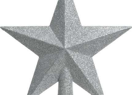 Decoris - Piek PLC Ster - Zilver - 19 cm - Kunststof - Glitters - MBDeals.nl