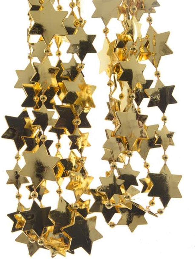 Decoris - Sterrenslinger Kerstslinger - Goud - 270 cm - Guirlande - Kunststof - MBDeals.nl