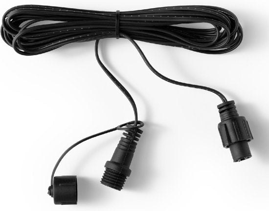 Decoris verlengkabel voor kerstverlichting, zwart, 5 meter, voor binnen