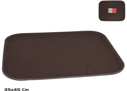 Dienblad antislip voor horeca, 35 x 45 cm, bruin kunststof, 2 stuks - foto 4