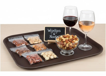 Dienblad antislip voor horeca, 35 x 45 cm, bruin kunststof, 2 stuks - foto 2
