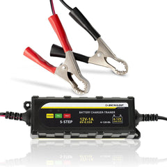 Dunlop - Accuoplader - Geschikt voor Loodzuur - , Gel - en AGM - accu's - 6V en 12V - IP65 Bescherming - LED - Display - MBDeals.nl