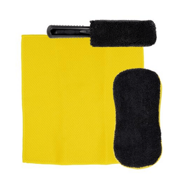 Dunlop - Autowasset - 3 - Delig - 80% Nylon - Met Wielreiniging - MBDeals.nl
