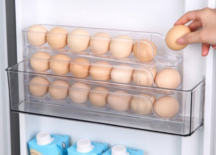 Ei houder koelkast voor 28 eieren, set van 4 stapelbare bakjes, transparant - foto 5
