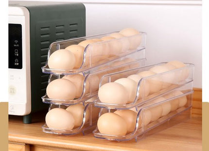 Ei houder koelkast voor 28 eieren, set van 4 stapelbare bakjes, transparant - foto 2
