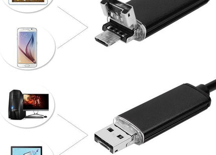 Endoscoop camera 10 meter met 6 leds voor Android en Windows via USB - MBDeals.nl