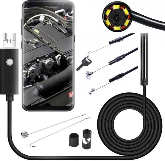 Endoscoop camera 10 meter met 6 leds voor Android en Windows via USB - MBDeals.nl