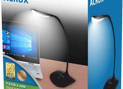 Esperanza - Bureaulamp Zwart - Flexibele Arm - 3 Helderheidsniveaus - Aanraakschakelaar - MBDeals.nl