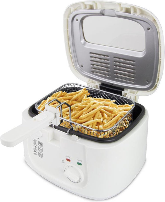 Esperanza - Friteuse - 2.5L Inhoud - Antislip Rubberen Voetjes - Inclusief Timer - Witte Kleur - MBDeals.nl