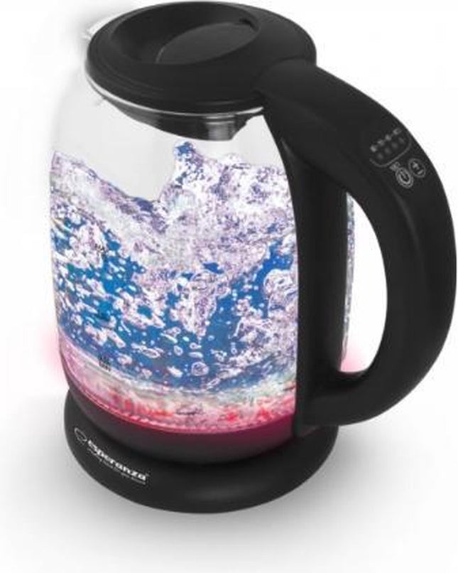 Esperanza - Glazen Waterkoker - 1.7L Inhoud - Vijf Kleuren LED Verlichting - 5 Temperatuurinstellingen - MBDeals.nl