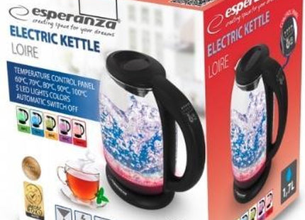 Esperanza - Glazen Waterkoker - 1.7L Inhoud - Vijf Kleuren LED Verlichting - 5 Temperatuurinstellingen - MBDeals.nl