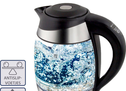 Esperanza - Glazen Waterkoker - 5 Kleuren LED Verlichting - 1.7L Inhoud - 5 Temperatuurinstellingen - MBDeals.nl