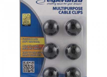 Esperanza - Kabel Klemmen - 6 Stuks - Maximaal 6mm Kabeldikte - Zwart - MBDeals.nl
