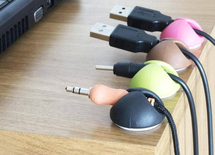 Esperanza - Kabel Klemmen - 6 Stuks - Maximaal 6mm Kabeldikte - Zwart - MBDeals.nl