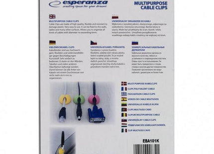 Esperanza - Kabel Klemmen - 6 Stuks - Maximaal 6mm Kabeldikte - Zwart - MBDeals.nl