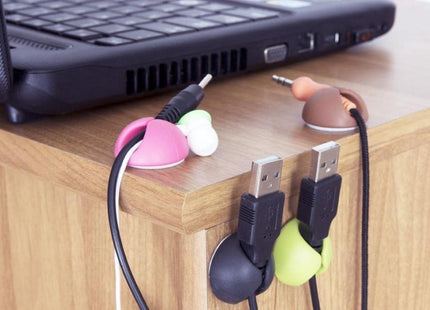 Esperanza - Kabel Klemmen - 6 Stuks - Maximaal 6mm Kabeldikte - Zwart - MBDeals.nl