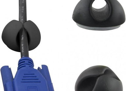 Esperanza - Kabel Klemmen - 6 Stuks - Maximaal 6mm Kabeldikte - Zwart - MBDeals.nl