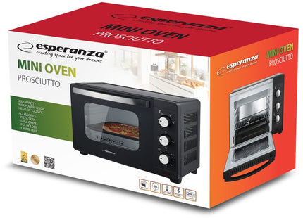 Esperanza Mini Oven - 20 Liter Capaciteit - 100 - 230°C Temperatuurbereik - 3 Kookstanden - Inclusief Pizzaplaat & Grillrooster - MBDeals.nl